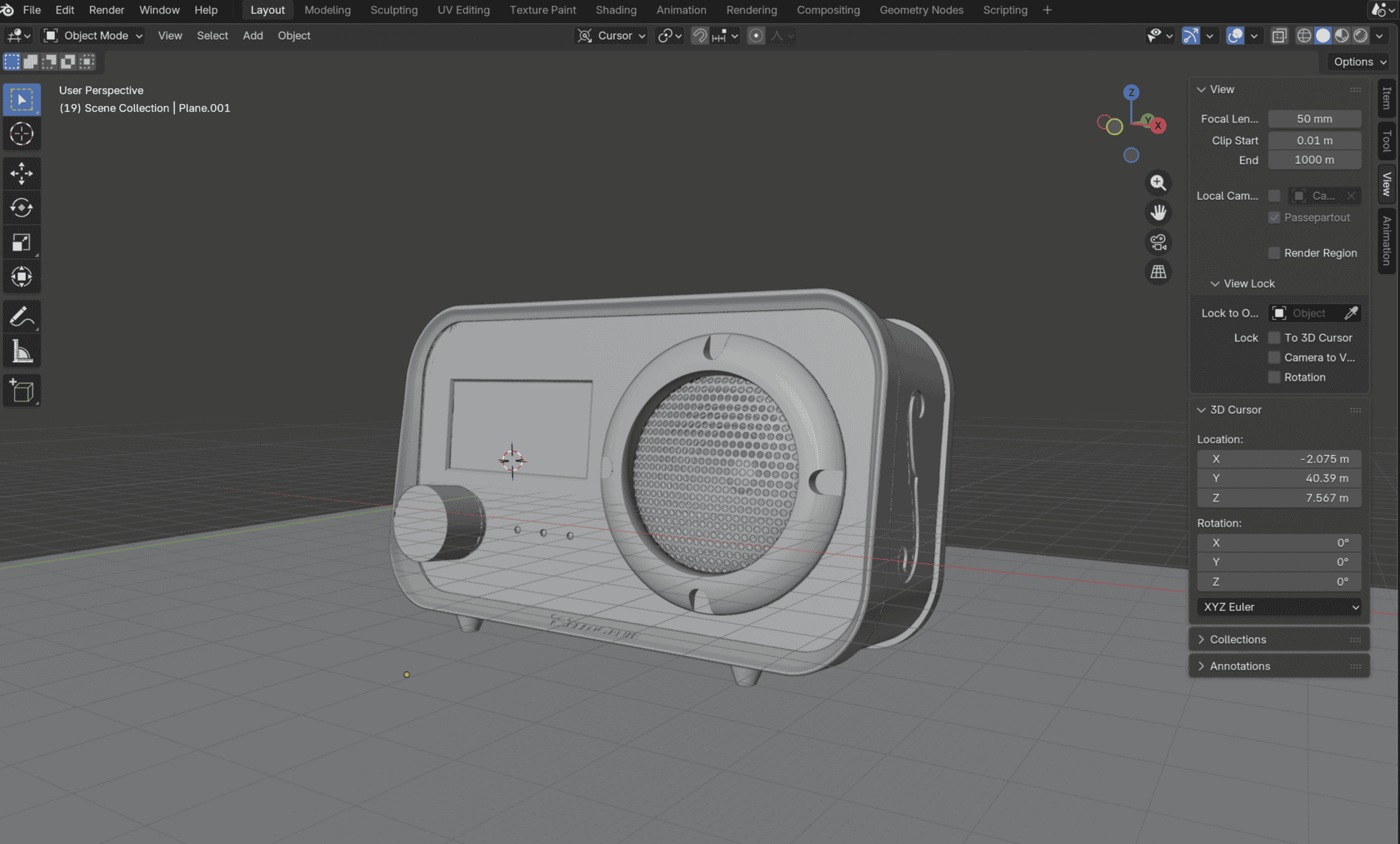 Portable electronic musical instrument with speaker and control knob.